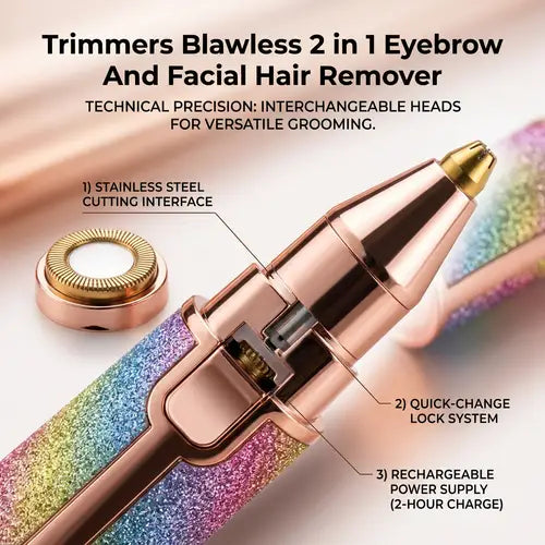Flawless 2-in-1 USB Rechargeable Eyebrow Trimmer & Shaver (HX-203B)