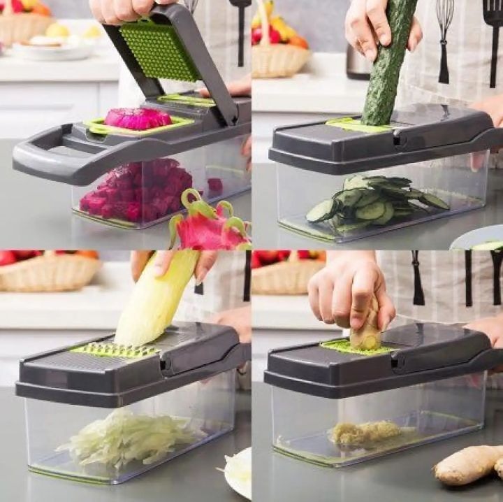 16-in-1 Vegetable Chopper – Multi-Functional Dicer & Slicer with Storage Container