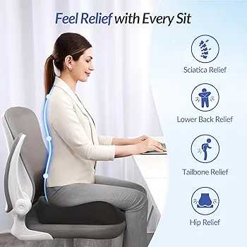 Ergonomic Seat Cushion – Memory Foam Comfort & Support